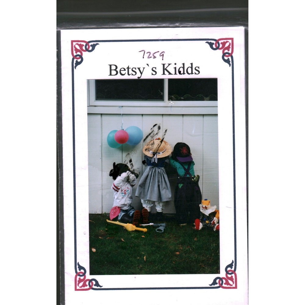 Vintage 1996 Betsy's Kidds Wood Doll Pattern 7259 E Hallman DIY Craft Decor